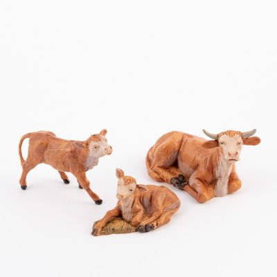 Famiglia bovini per presepe cm.12