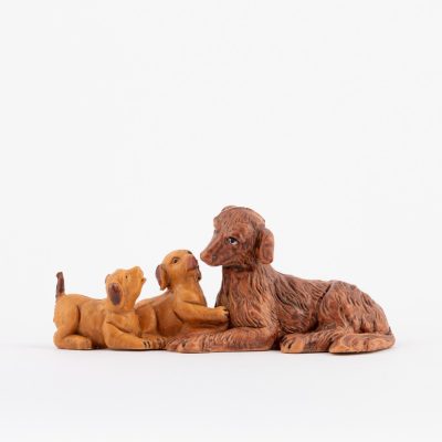 Famiglia cani per presepe cm.12