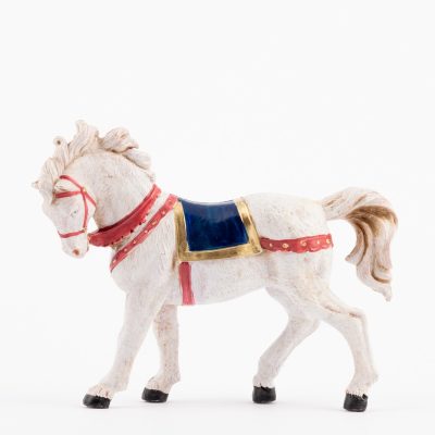 Cavallo bianco per presepe cm.12
