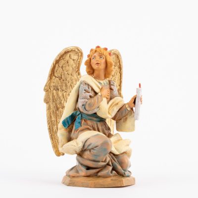 Angelo in ginocchio per presepe cm.19