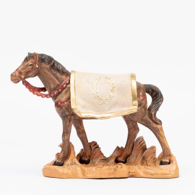 Cavallo nero per presepe cm.19