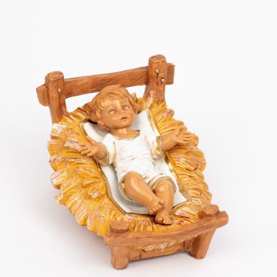 Bambino e culla per presepe cm.30