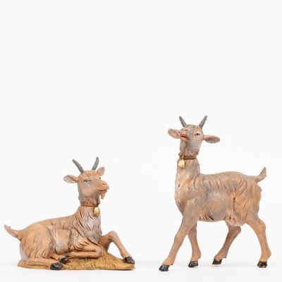 2 capre per presepe cm.30