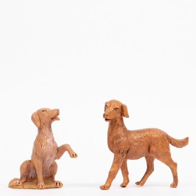 2 cani per presepe cm.30