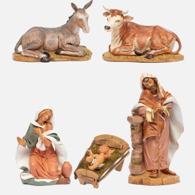 Natività 5 pezzi per presepe cm.45