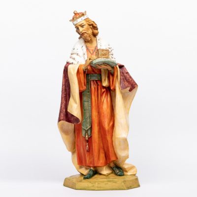 Re bianco (1) in resina per presepe cm.65