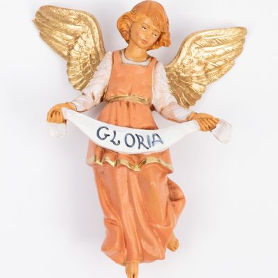 Angelo gloria rosa per presepe cm.12