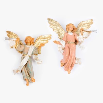 Angeli con tromba (15D-15S) per presepe cm.12