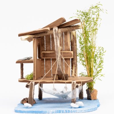 Casa del pescatore in legno n.819 per cm.12