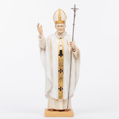 Papa Giovanni Paolo II veste bianca in resina cm.56