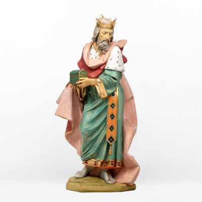 Re bianco (1) in resina per presepe cm.125