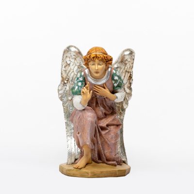 Angelo in ginocchio in resina per presepe cm.125