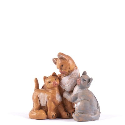 Famiglia gatti per presepe cm.12