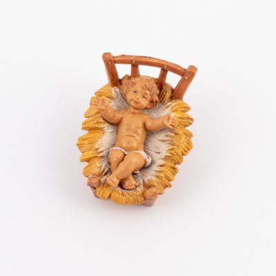 Bambino e culla per presepe cm.11