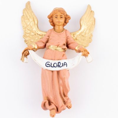 Angelo gloria rosa per presepe cm. 10 e 11