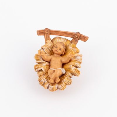 Bambino e culla per presepe cm.10