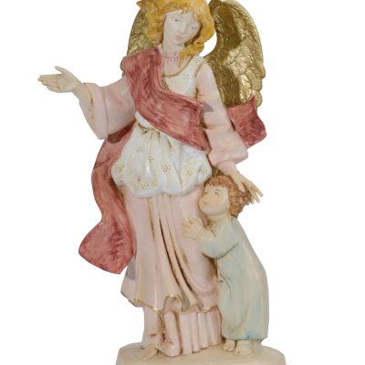 Angelo custode con bambino (880C) tipo porcellana cm.31