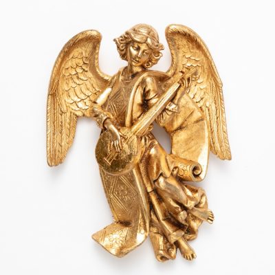 Angelo con mandolino (367) oro foglia cm.21
