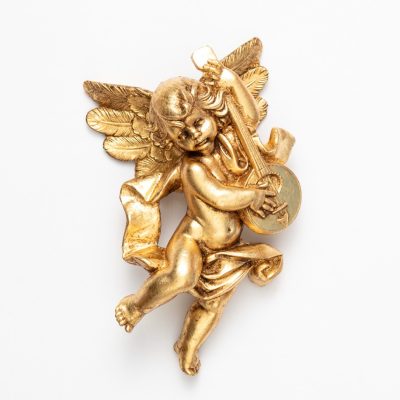 Angelo con banjo (565) oro foglia cm.17
