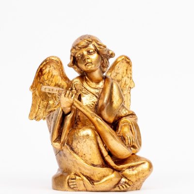 Angelo con mandolino (957) oro foglia cm.21