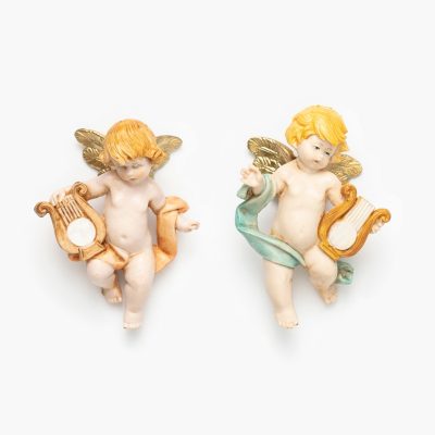 Angeli con lira (996-7) tipo porcellana cm.7