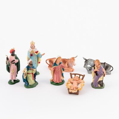 Natività 8 pezzi per presepe colori tradizionali cm.10