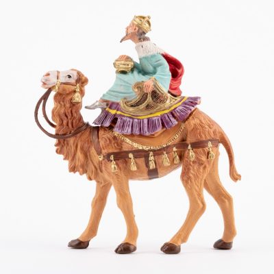 Re bianco a cammello (8) per presepe colori tradizionali cm.10