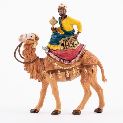 Re mulatto a cammello (9) per presepe colori tradizionali cm.10