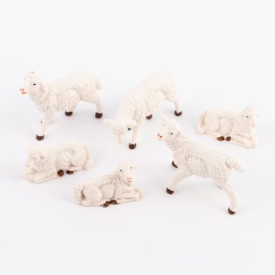 6 pecore per presepe colori tradizionali cm.10