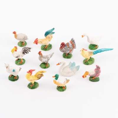 Gallinacei per presepe colori tradizionali cm.10