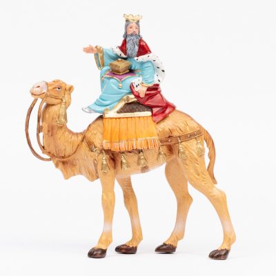 Re bianco a cammello (2) per presepe colori tradizionali cm.19