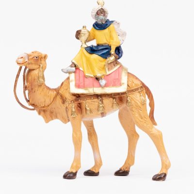 Re mulatto a cammello (3) per presepe colori tradizionali cm.19