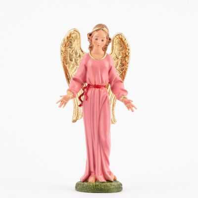 Angelo in piedi per presepe colori tradizionali cm.19