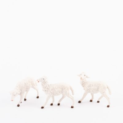 3 pecore per presepe colori tradizionali cm.19