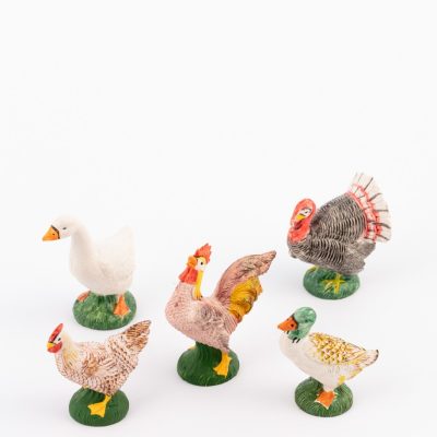 Gallinacei per presepe colori tradizionali cm.19