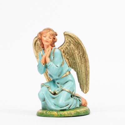 Angelo in ginocchio per presepe colori tradizionali cm.30