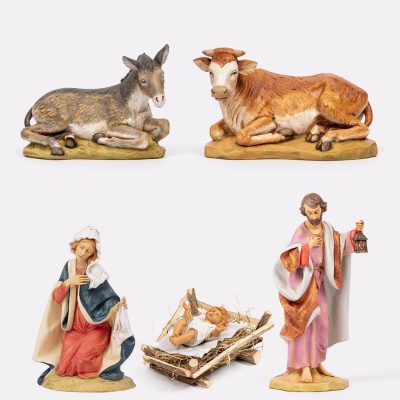 Natività 5 pezzi in resina per presepe cm.52