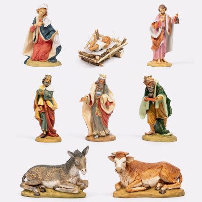 Natività 8 pezzi in resina per presepe cm.52