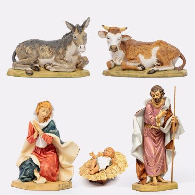 Natività 5 pezzi in resina per presepe cm.65