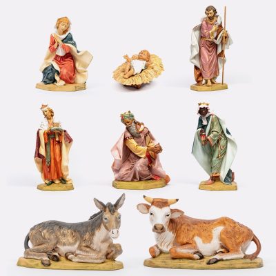 Natività 8 pezzi in resina per presepe cm.65