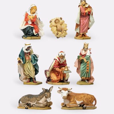 Natività 8 pezzi in resina per presepe cm.125